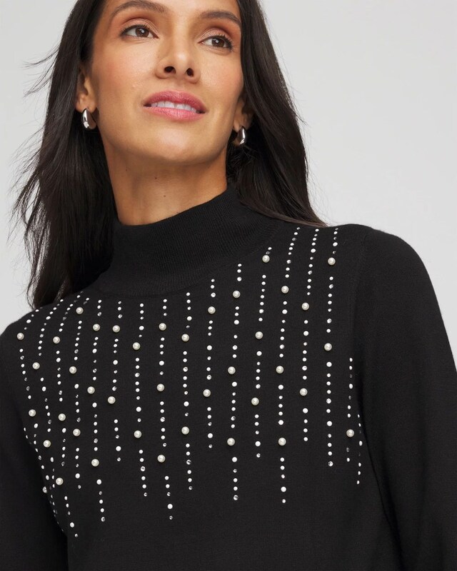 Ella Embellished Mockneck Sweater - image 4